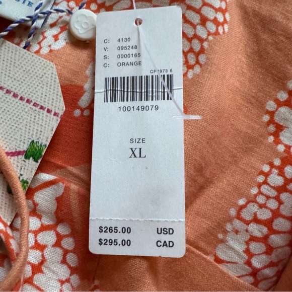 NWT Farm Rio Linen Blend Strapless Drop-Waist Dress - Size XL - Picture 9 of 11